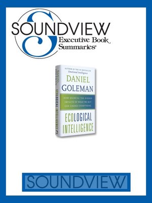 cover image of Ecological Intelligence: Book Summary